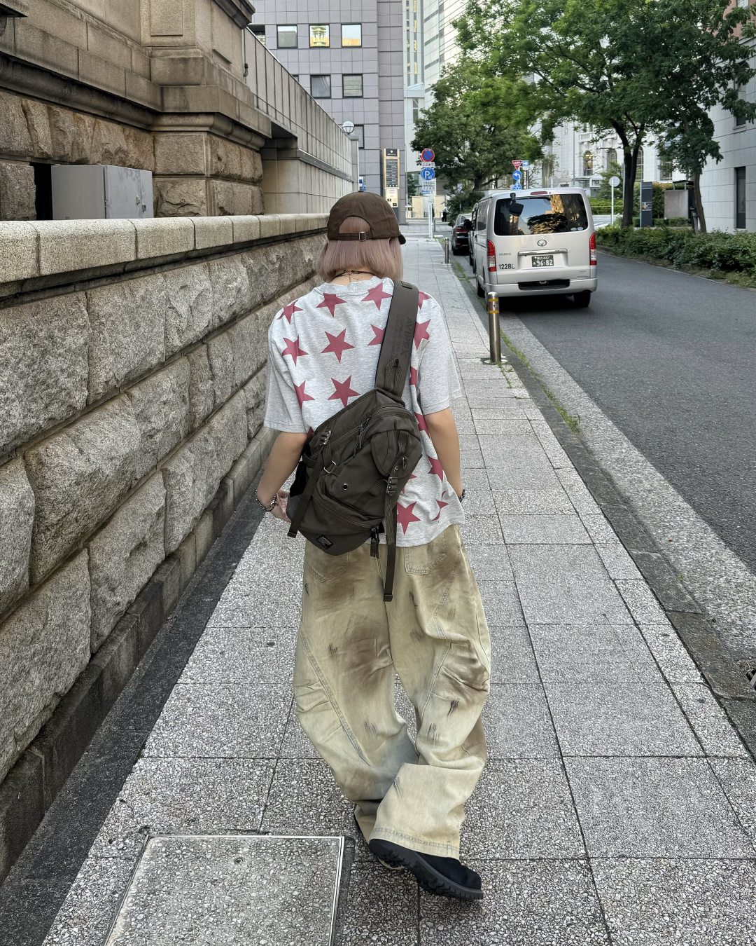 ダーティーウォッシュワイドパンツ KM7172