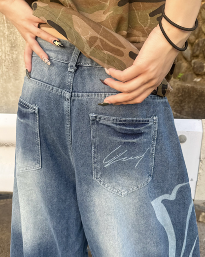 ダメージウォッシュデニムパンツ KM7174