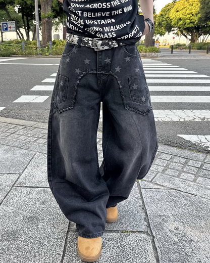 スターウォッシュワイドレッグパンツ KM7175