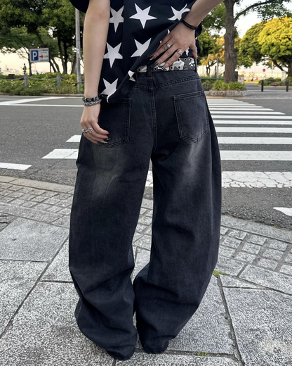 スターウォッシュワイドレッグパンツ KM7175