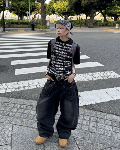 スターウォッシュワイドレッグパンツ KM7175