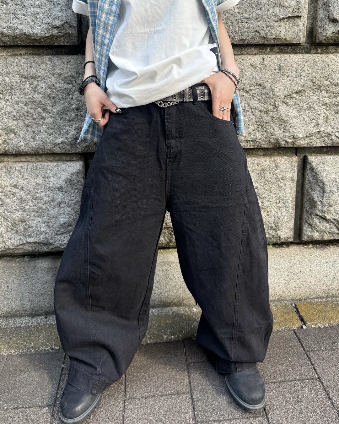 カーブデニムパンツ KM7176