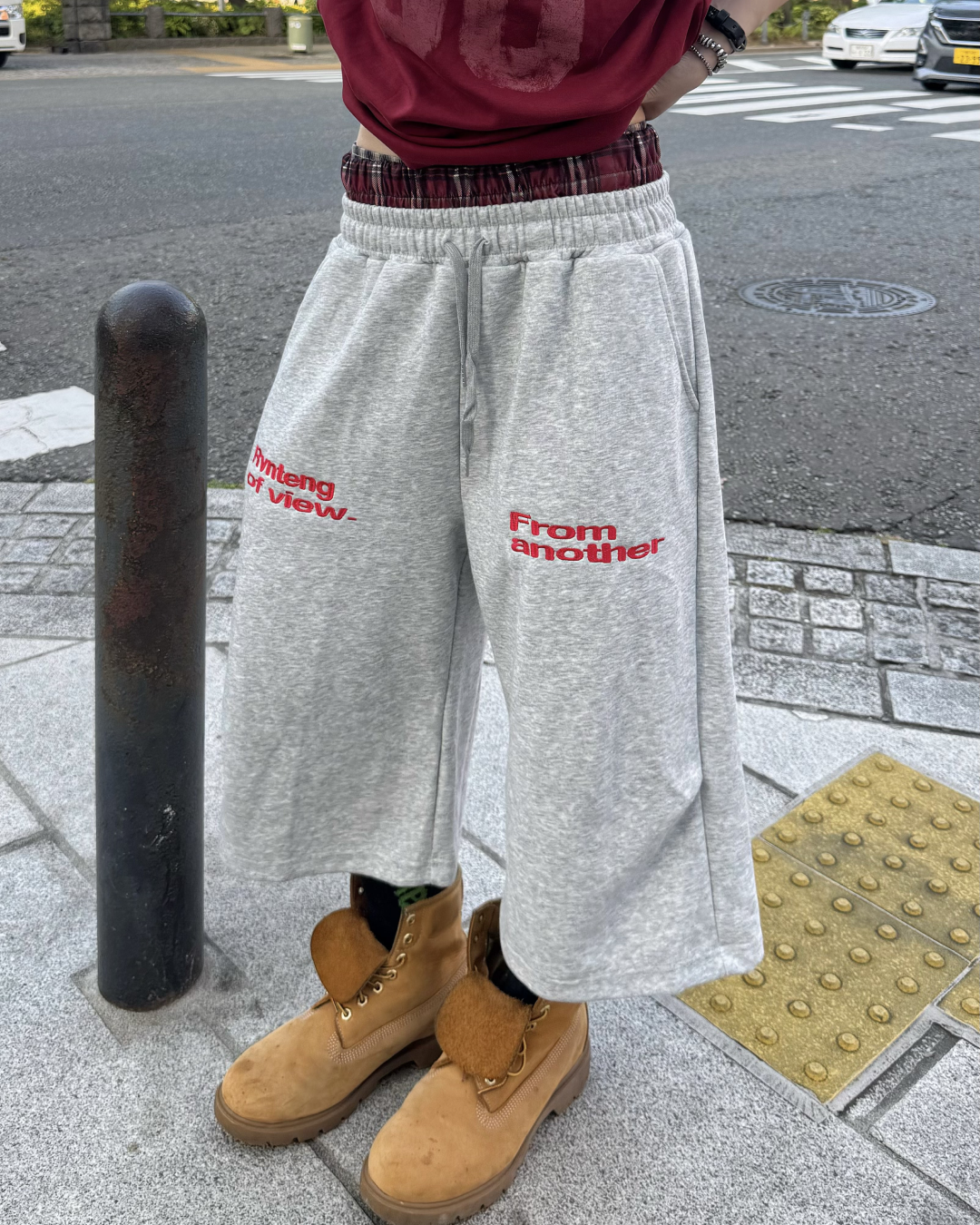 チェックレイヤードスウェットパンツ KM7178 – YOLO（ヨロ