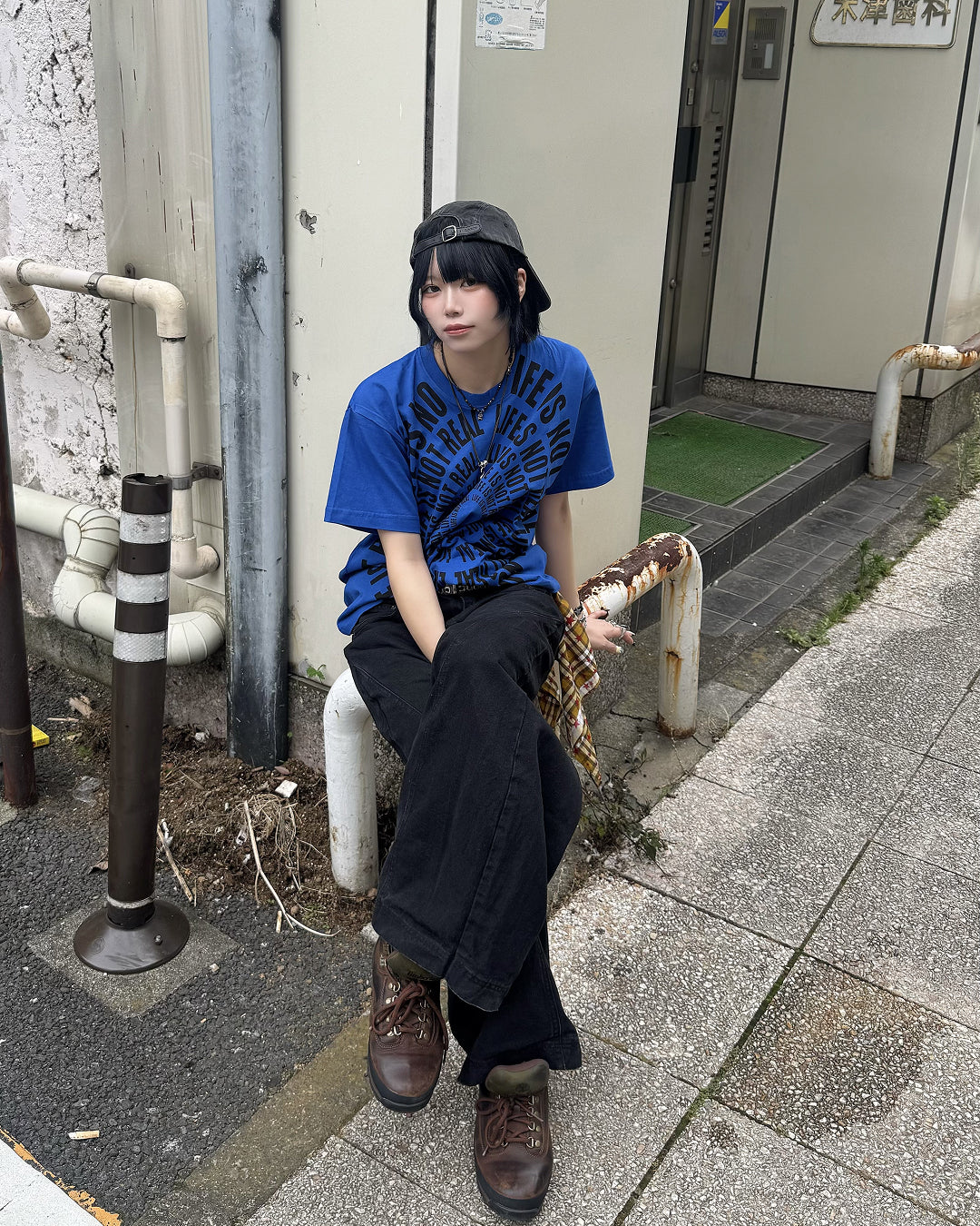 サークルグラフィックプリントTシャツ KM7188