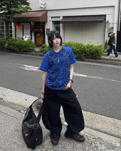 サークルグラフィックプリントTシャツ KM7188