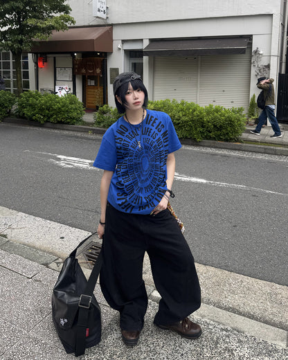 サークルグラフィックプリントTシャツ KM7188
