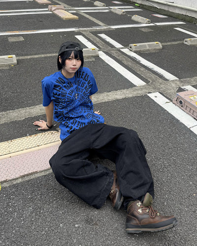 サークルグラフィックプリントTシャツ KM7188