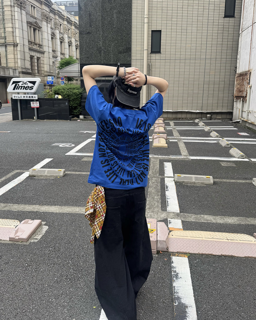 サークルグラフィックプリントTシャツ KM7188