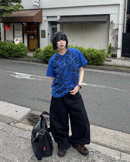 サークルグラフィックプリントTシャツ KM7188