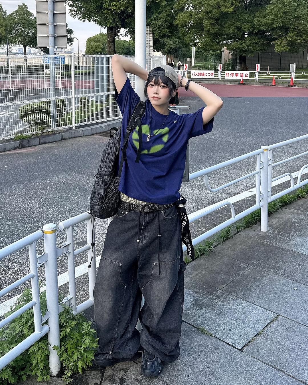 スプレープリントハートロゴ オーバーサイズTシャツ KM7189