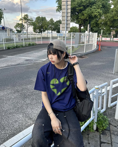 スプレープリントハートロゴ オーバーサイズTシャツ KM7189
