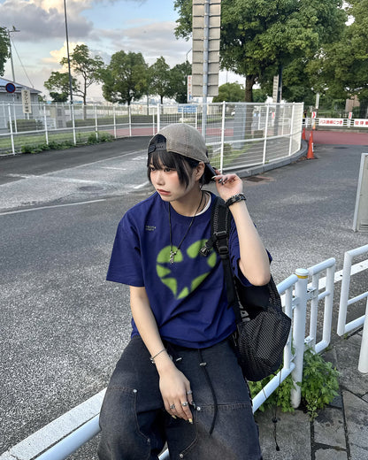 スプレープリントハートロゴ オーバーサイズTシャツ KM7189