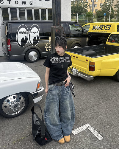 ヴィンテージフォントレタープリントTシャツ KM7194