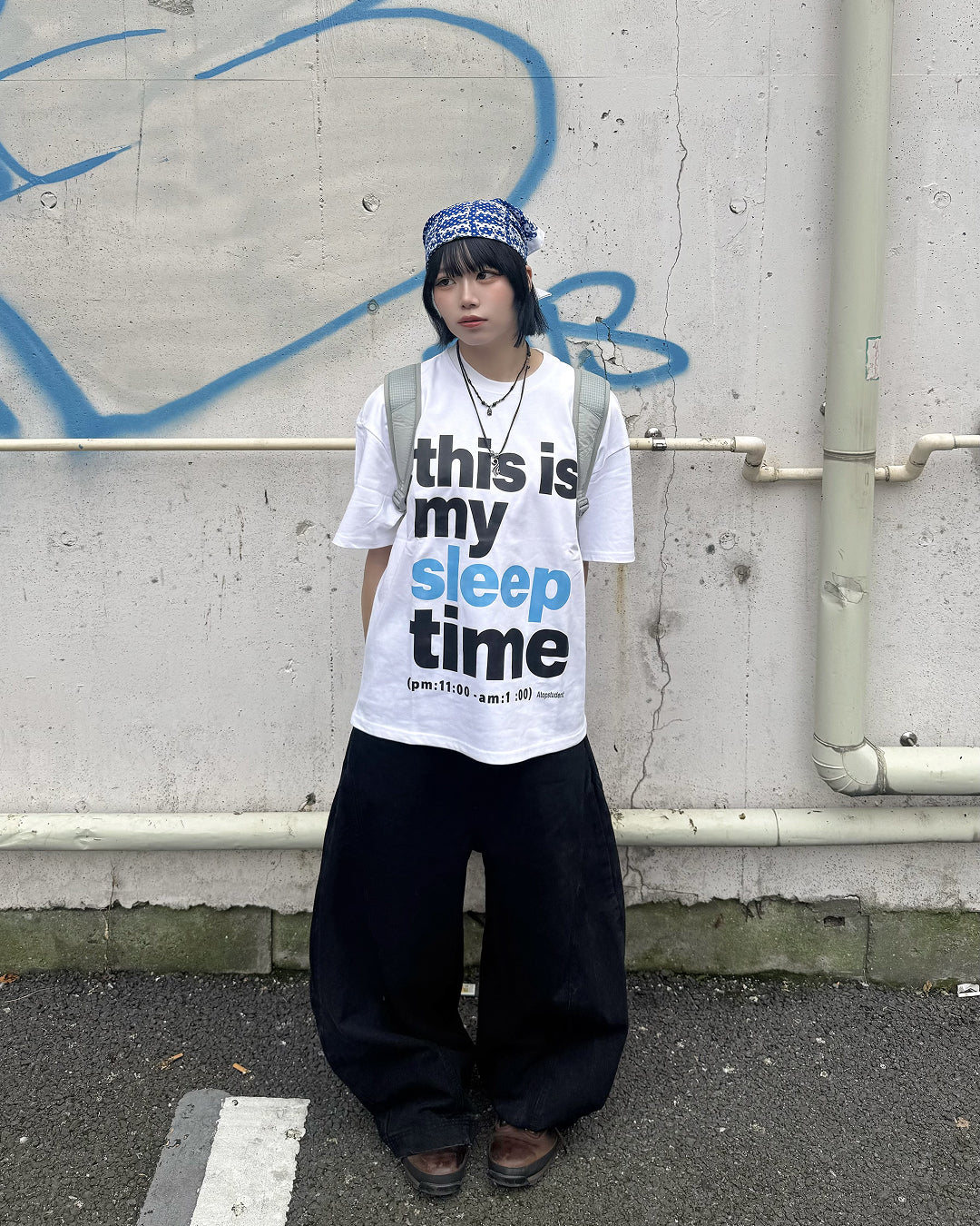 メッセージグラフィックオーバーサイズTシャツ KM7195