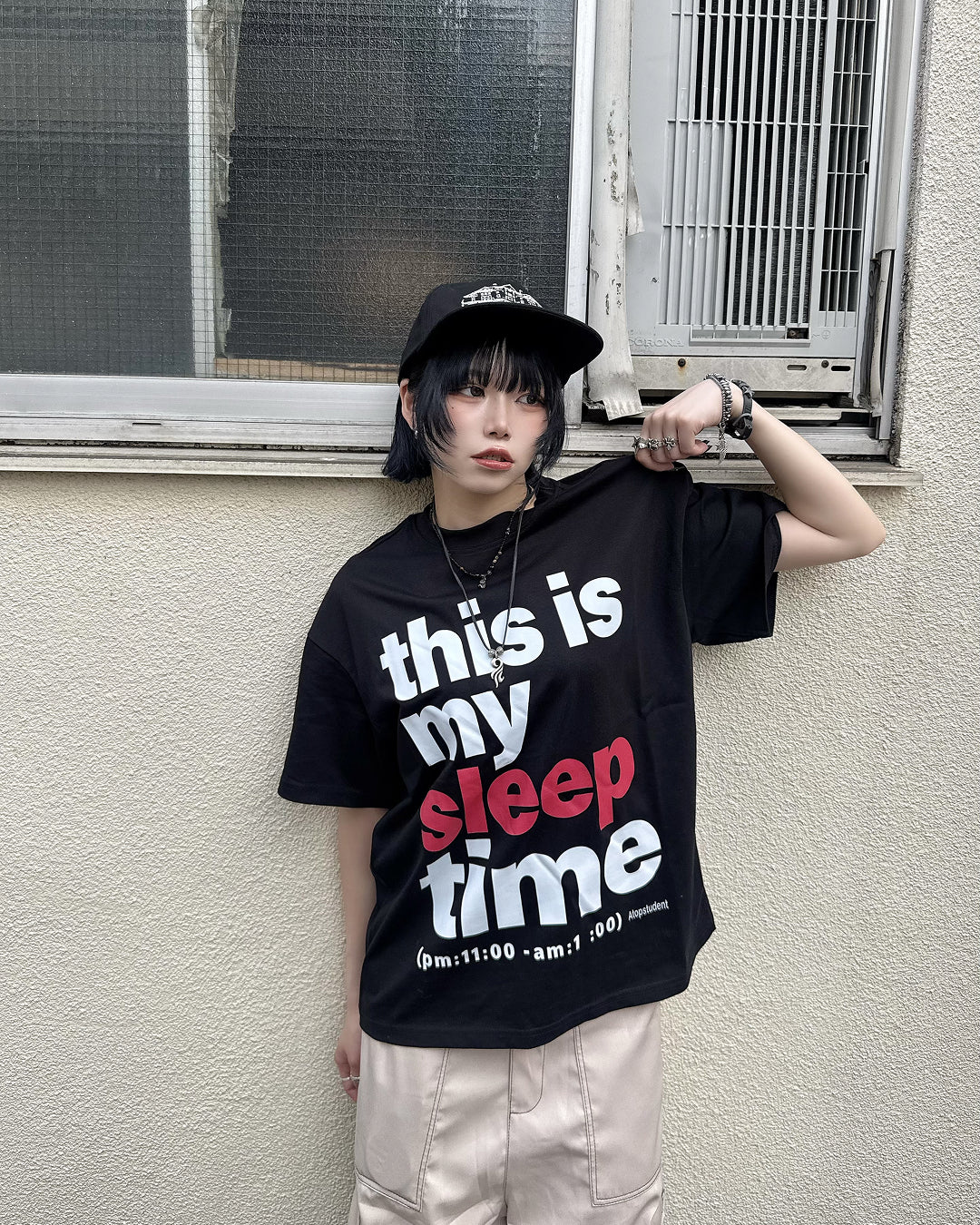 来夢　MASKED Tシャツ　未使用 メッセージグラフィックオーバーサイズTシャツ KM7195 – YOLO（ヨロ