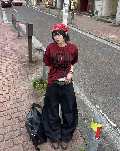 ヴィンテージフェードグラフィックビッグTシャツ KM7204
