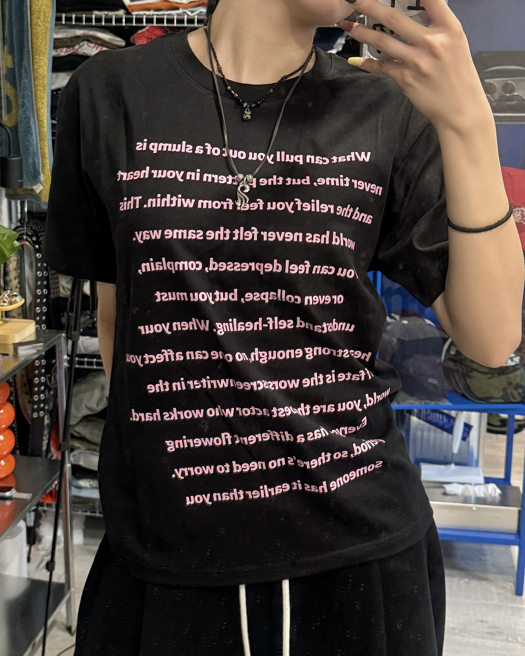 テキストグラフィックTシャツ KM7209