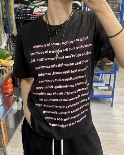テキストグラフィックTシャツ KM7209