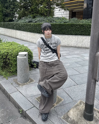 ヴィンテージステンシルロゴプリントTシャツ KM7213