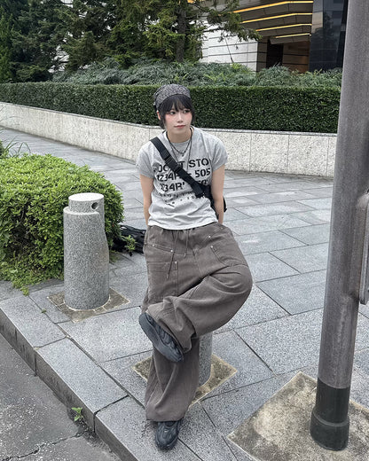 ヴィンテージステンシルロゴプリントTシャツ KM7213