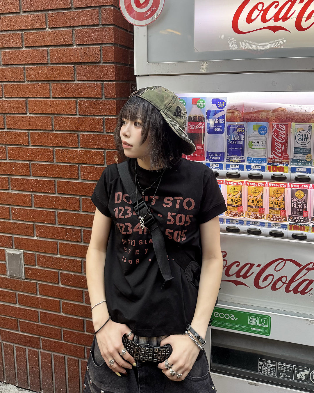 ヴィンテージステンシルロゴプリントTシャツ KM7213