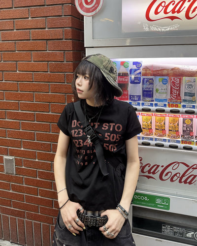 ヴィンテージステンシルロゴプリントTシャツ KM7213