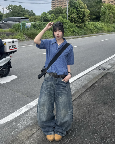 チェックドロストシャツ KM7225