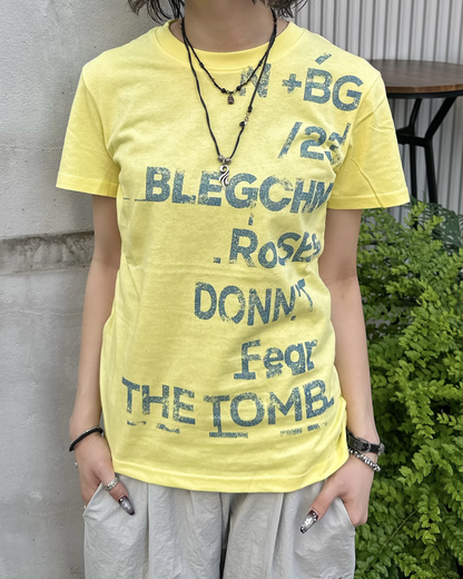 レトロレタープリントラウンドネックTシャツ KM7236