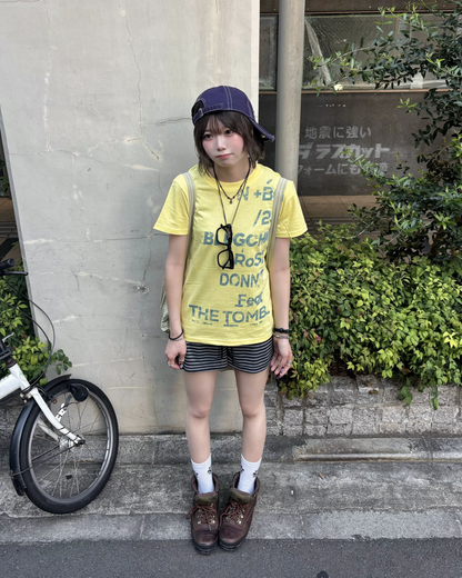 レトロレタープリントラウンドネックTシャツ KM7236