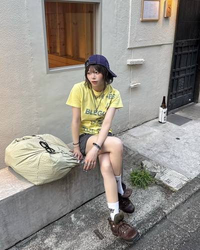 レトロレタープリントラウンドネックTシャツ KM7236