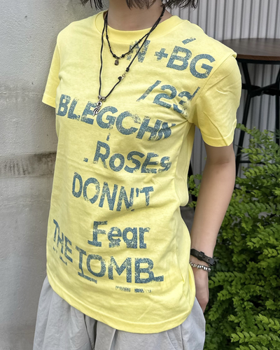 レトロレタープリントラウンドネックTシャツ KM7236