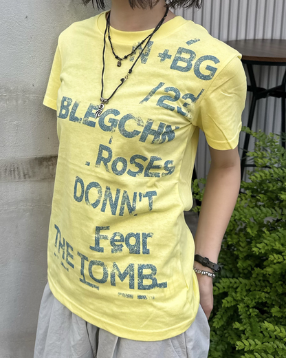 レトロレタープリントラウンドネックTシャツ KM7236