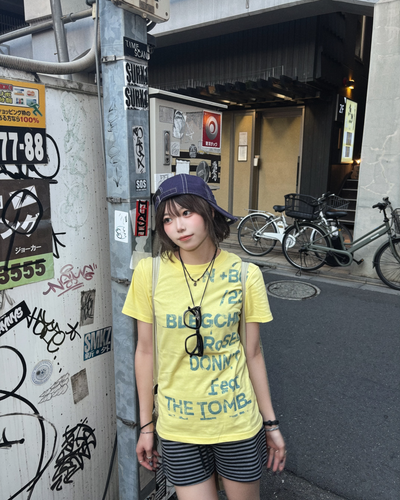 レトロレタープリントラウンドネックTシャツ KM7236