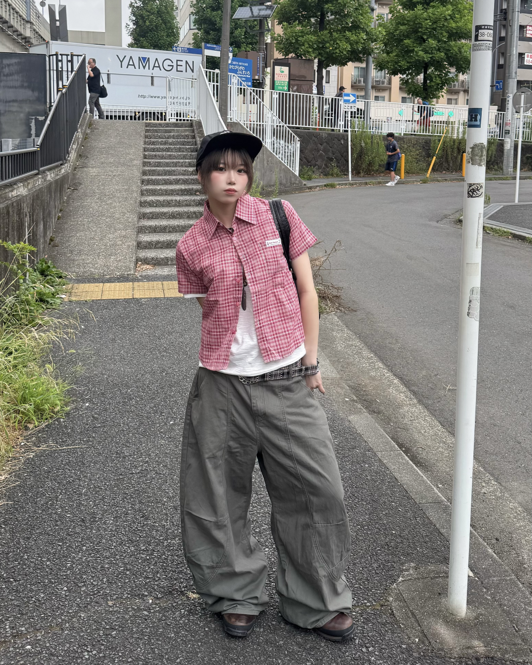 チェックショートシャツ KM7238
