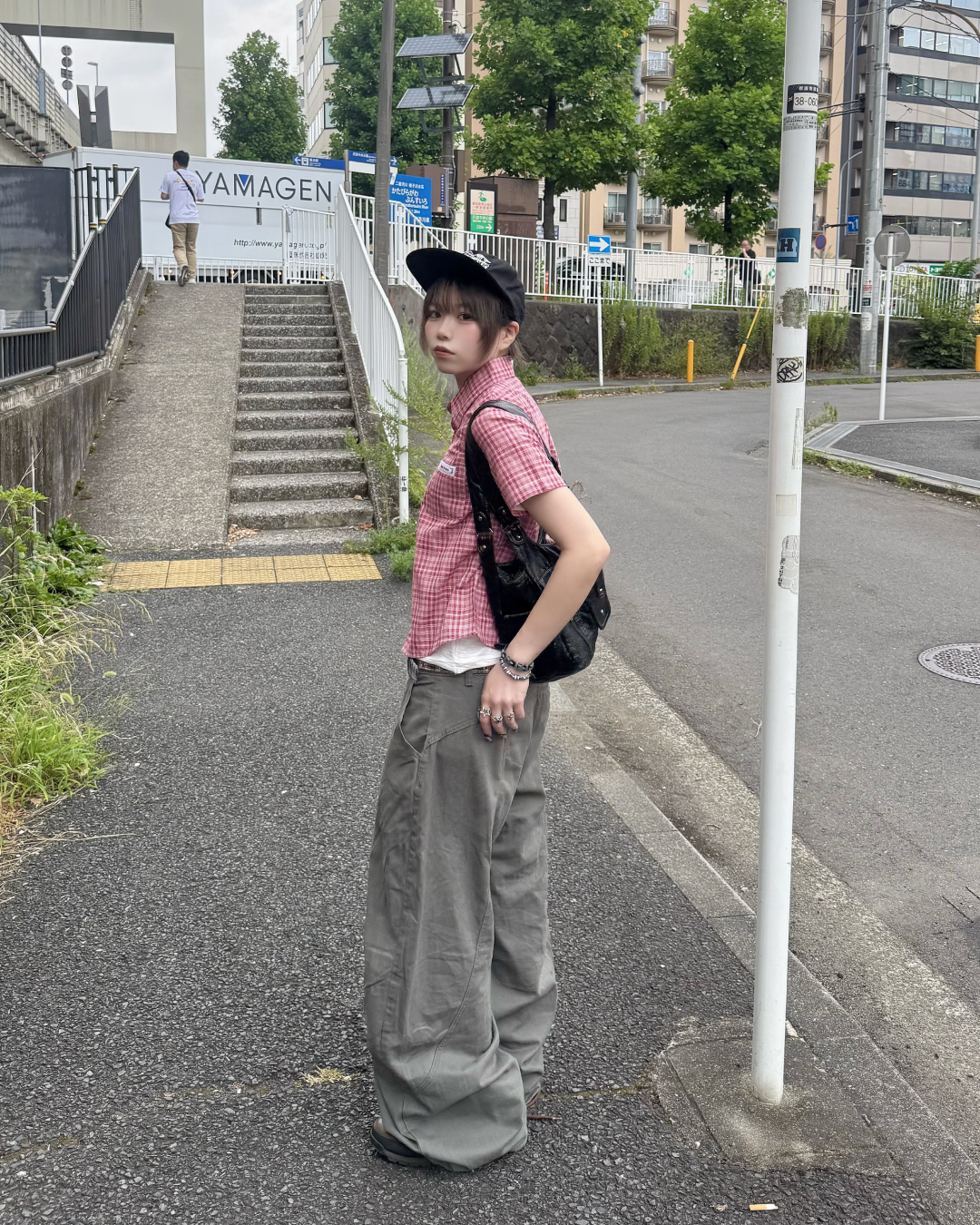 チェックショートシャツ KM7238