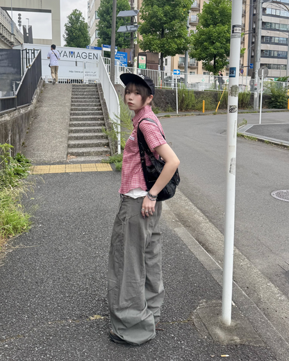 チェックショートシャツ KM7238