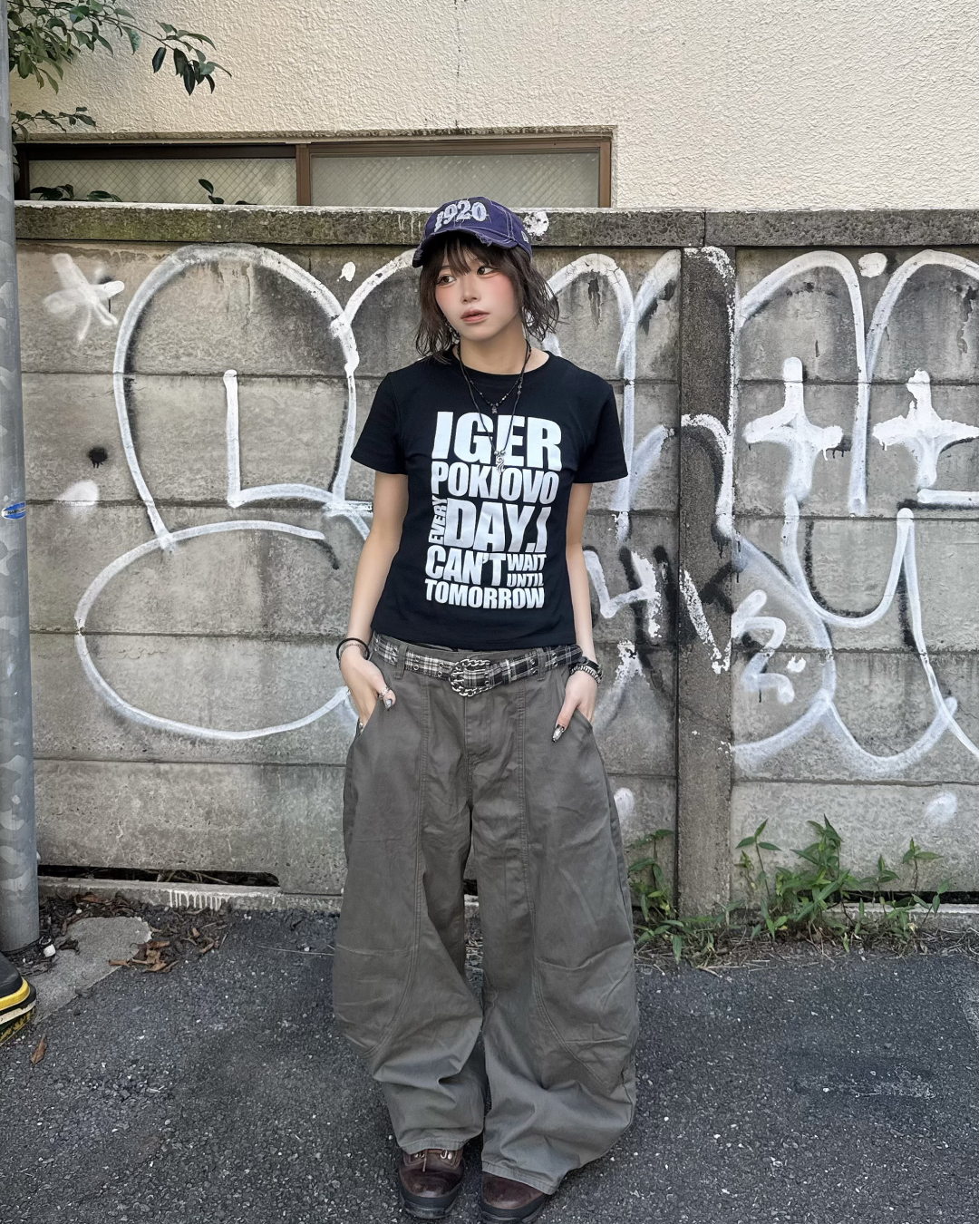 フロントビッグプリントTシャツ KM7249
