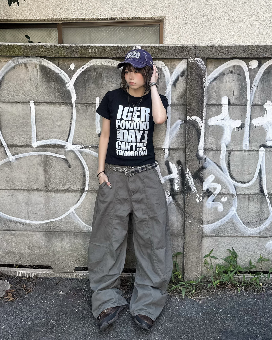 フロントビッグプリントTシャツ KM7249