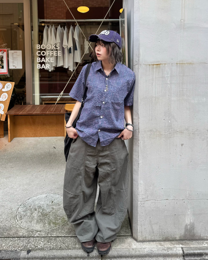 グリーンワイドレッグパンツ KM7286