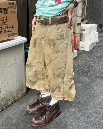 ヴィンテージカモ柄ワイドハーフパンツ KM7290