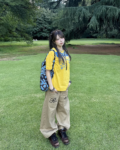 ネオンカラーグラフィックオーバーTシャツ KM7303