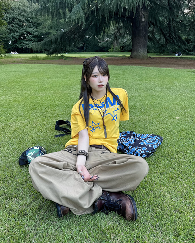 ネオンカラーグラフィックオーバーTシャツ KM7303