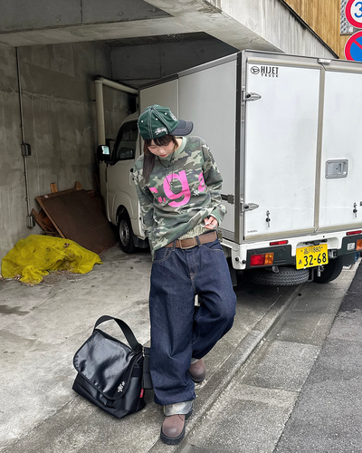 ビッグピンクロゴプリントカットソー KM7332