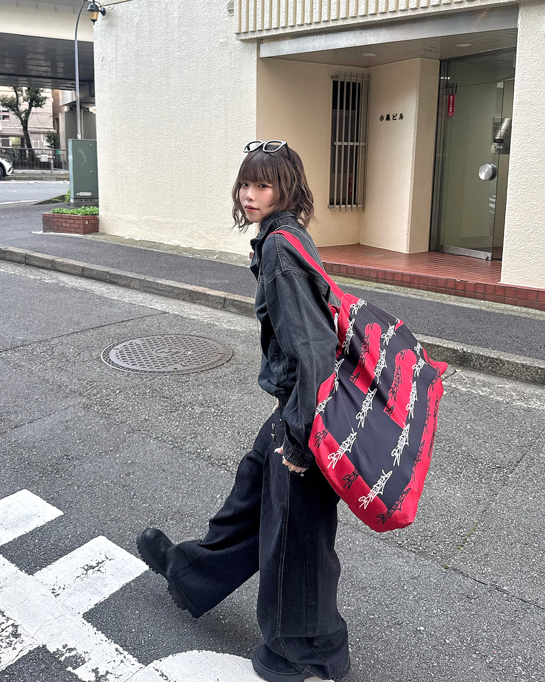フロントボタンワイドデニム KM7357