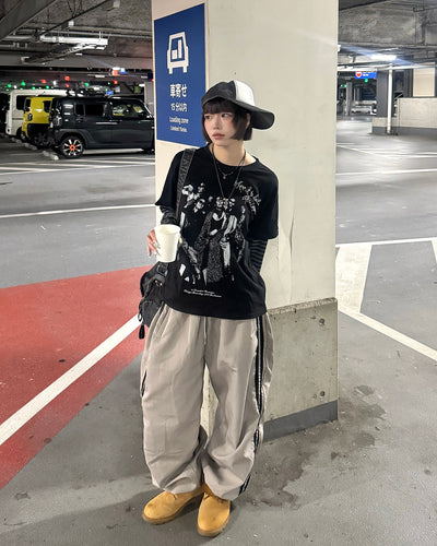 フォトグラフィックプリントレイヤードTシャツ KM7421