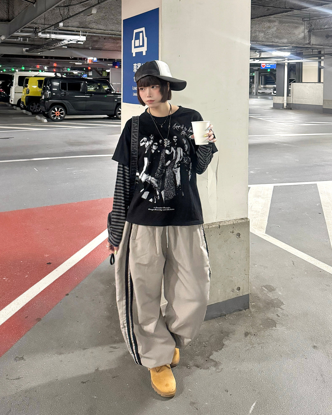 フォトグラフィックプリントレイヤードTシャツ KM7421