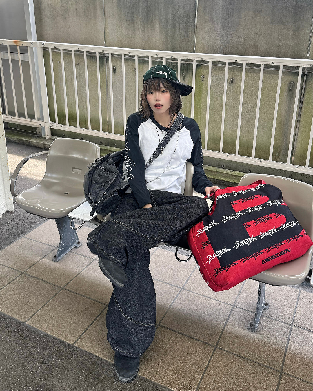 ラグランロゴロングTシャツ KM7452