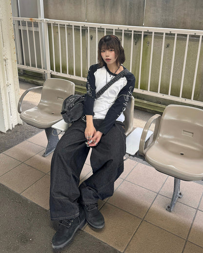 ラグランロゴロングTシャツ KM7452