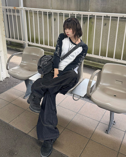 ラグランロゴロングTシャツ KM7452