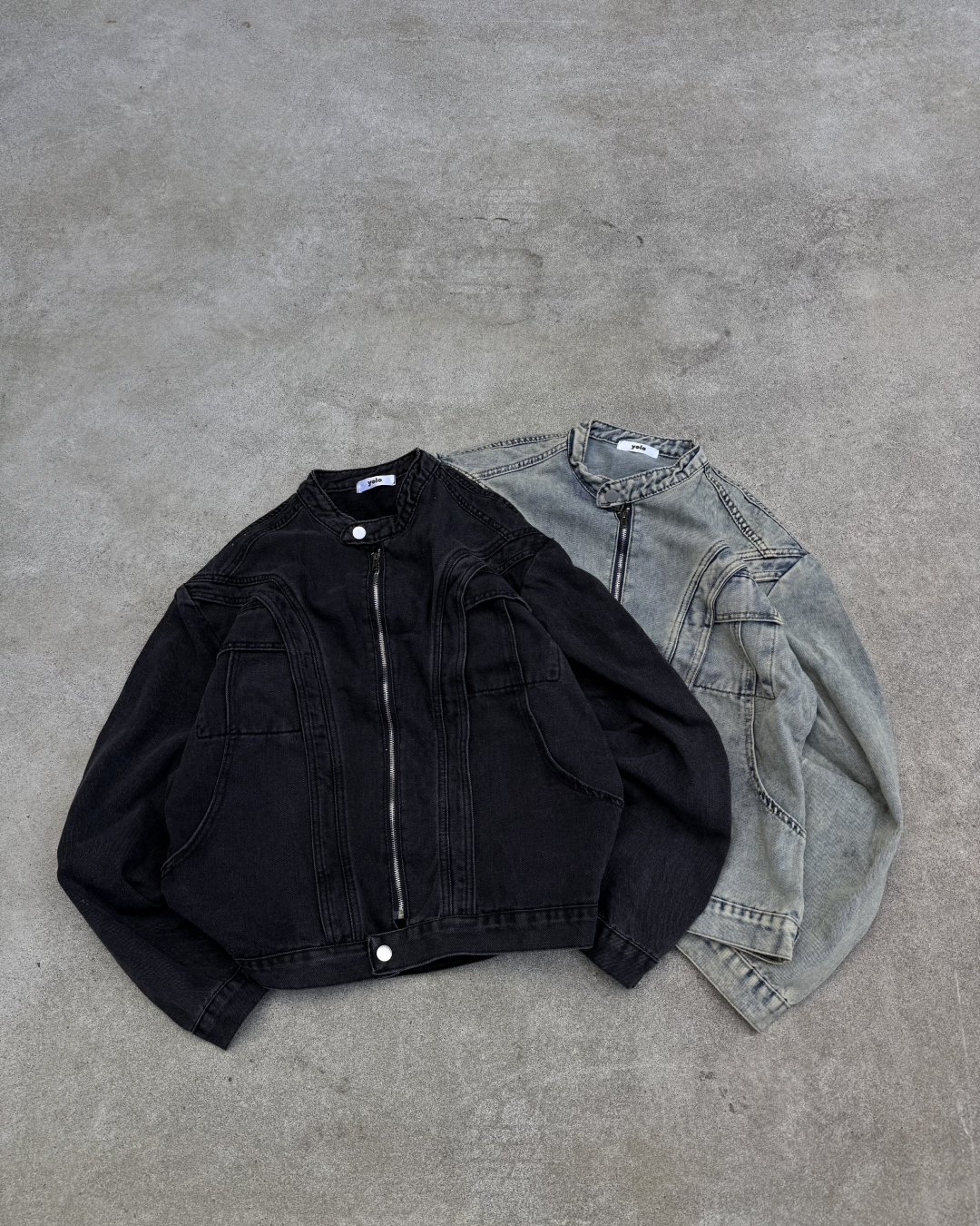 スタンドカラーデニムジャケット KN0036
